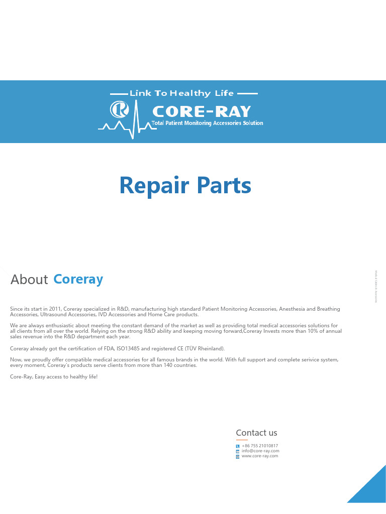 CORERAY Repair Parts List | PDF | Electrical Connector | Manufactured Goods