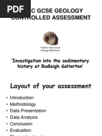 Wjec Gcse Geology Controlled Assessment: Investigation Into The Sedimentary History at Budleigh Salterton'