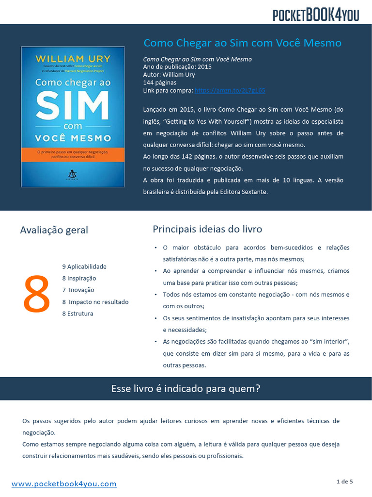 Livro - Como Chegar Ao Sim Com Você Mesmo | Livro Jim Collins Usado