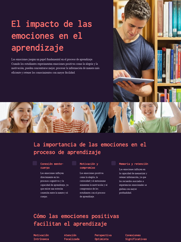 Emociones y su impacto en el aprendizaje | PDF | Las emociones | Motivación