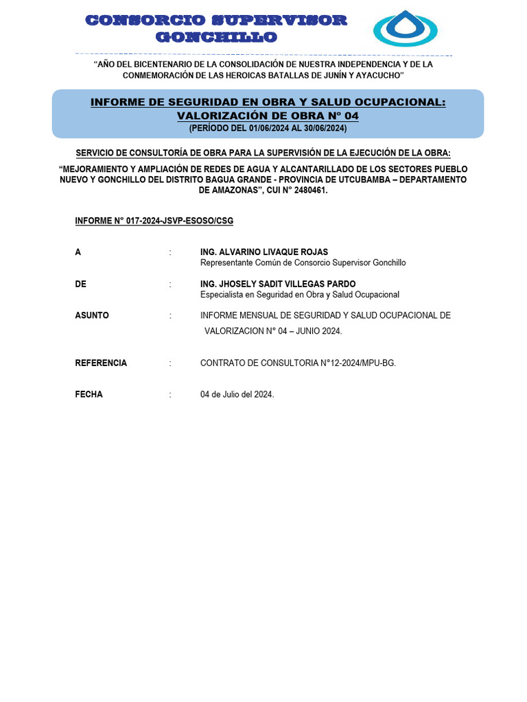 Informe Mensual de Seguridad | PDF | Seguridad y salud ocupacional ...