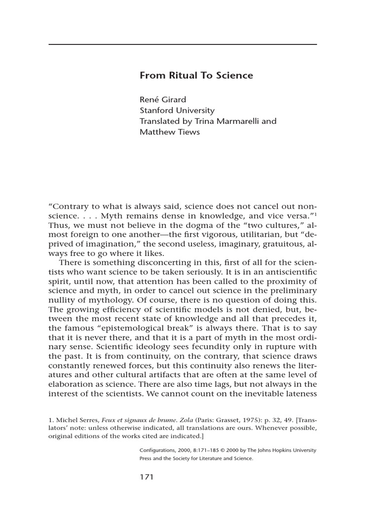 Science, Myth, and Literature in Zola | PDF | Rituals | Mathematics