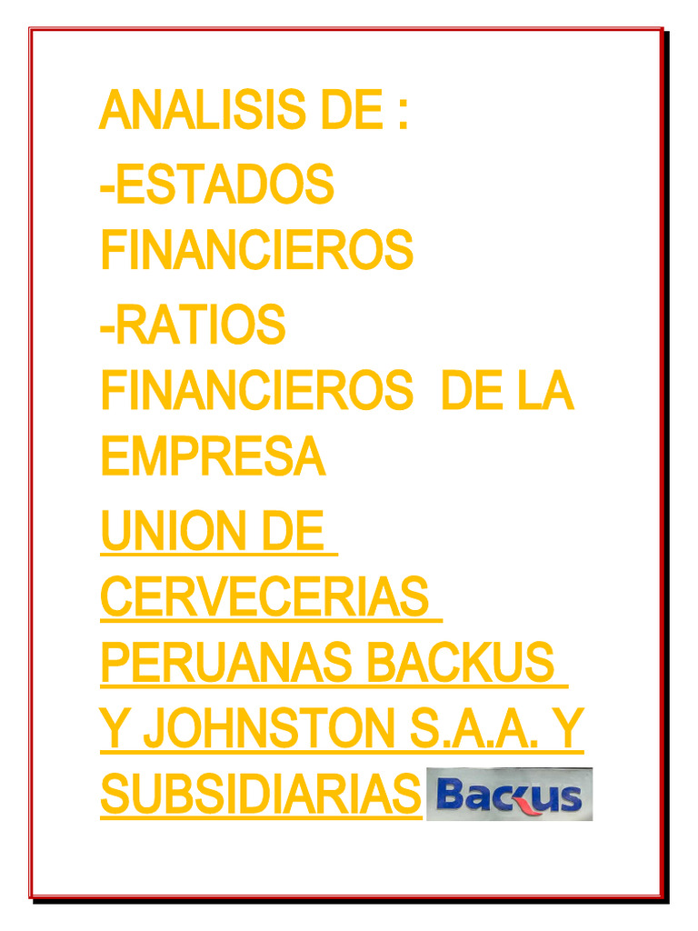 Analisis Backus | PDF | Capital de trabajo | Liquidez de mercado