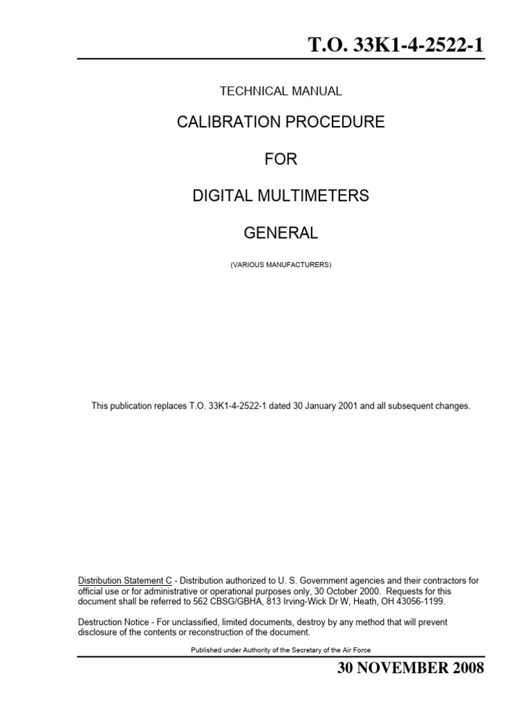Digital Multimeter Calibration Manual | PDF | Calibration | Capacitor