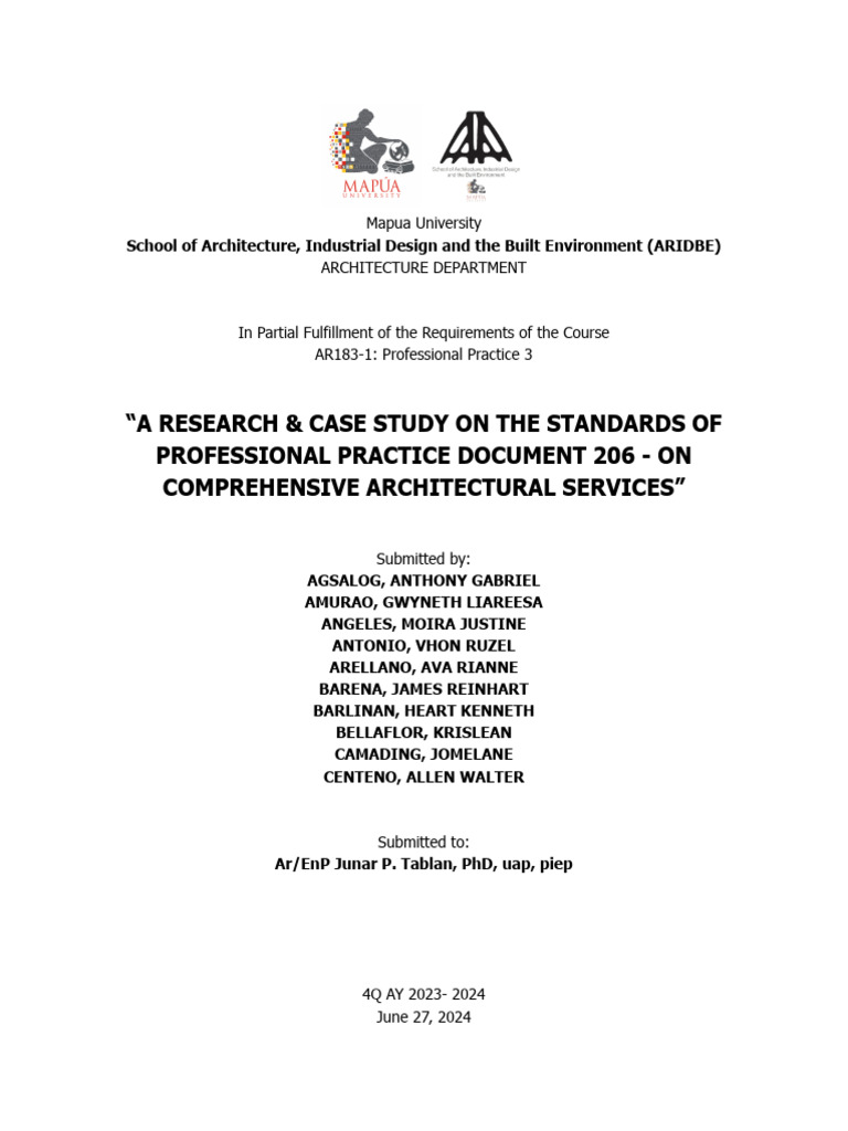 Comprehensive Architectural Services | PDF | Architect | Feasibility Study