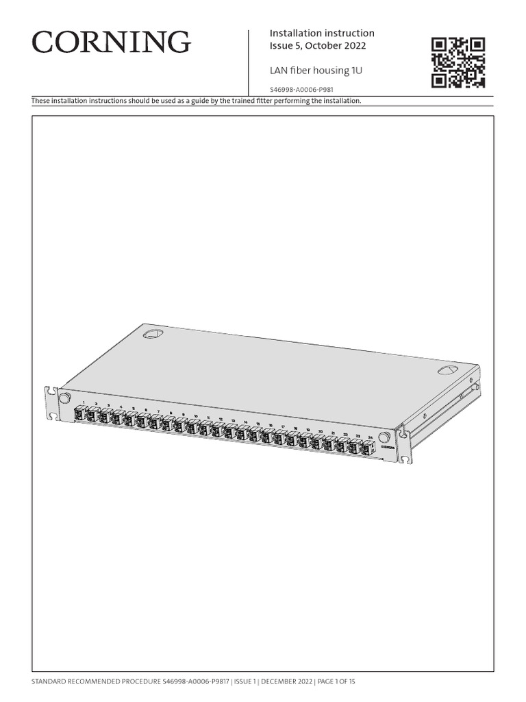 Installation Instruction Issue 5, October 2022 LAN Fiber Housing 1U ...