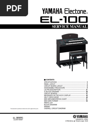 Yamaha EL-100 Service Manual | PDF | Music Technology | Musicology