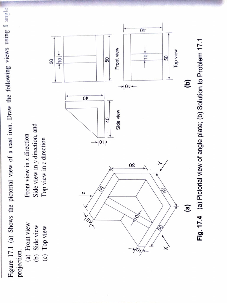 Orthographic Projections of Machine Parts | PDF | Infographics | Graphics