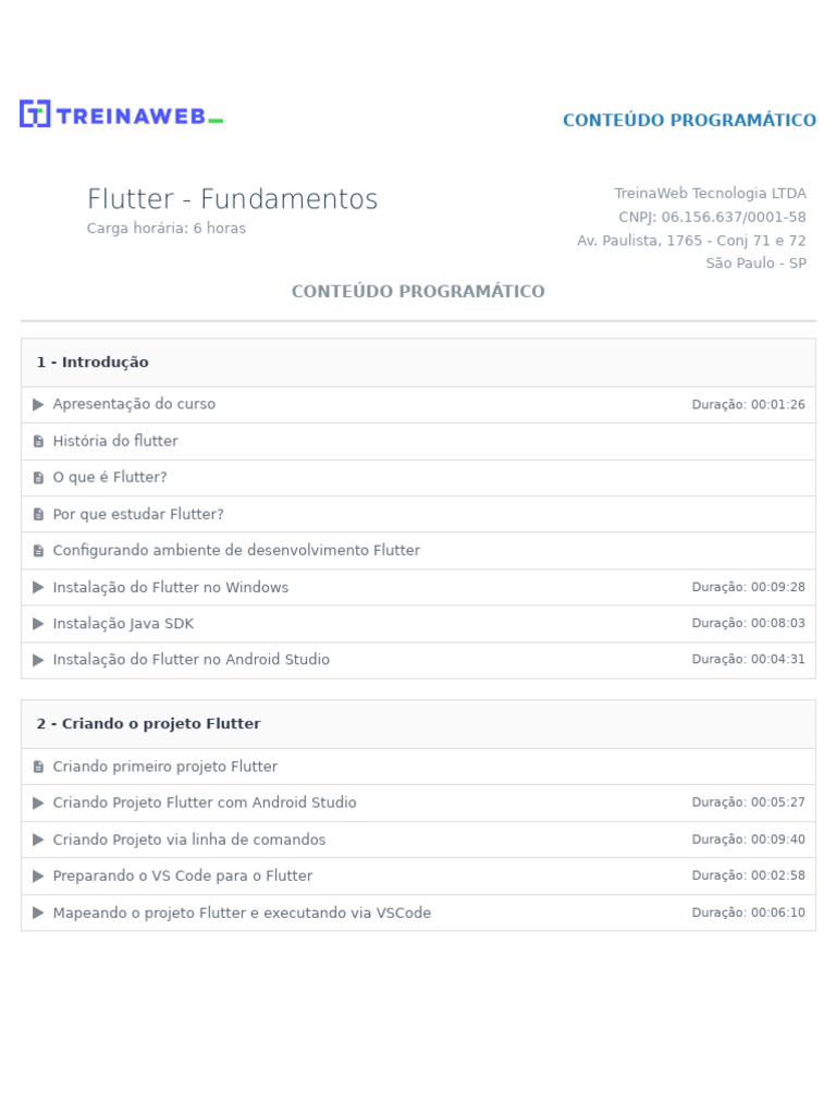 Fundamentos do Flutter em 6 Horas | PDF | Informática | Software de sistema