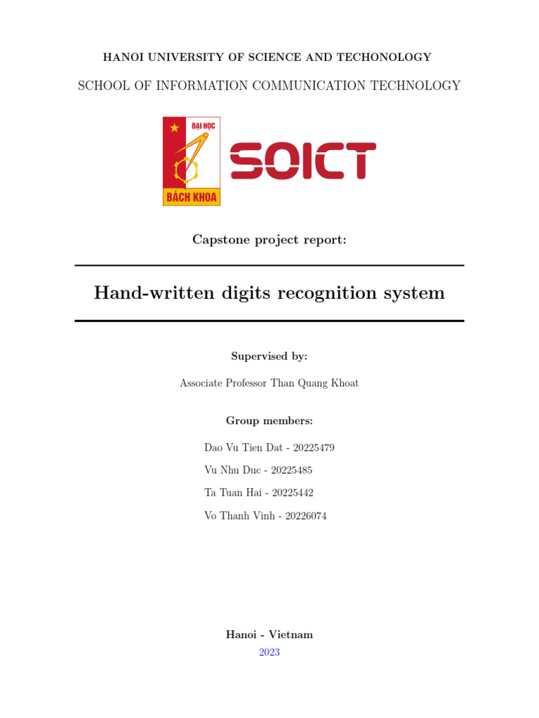 Handwritten Digit Recognition System | PDF | Artificial Neural Network ...