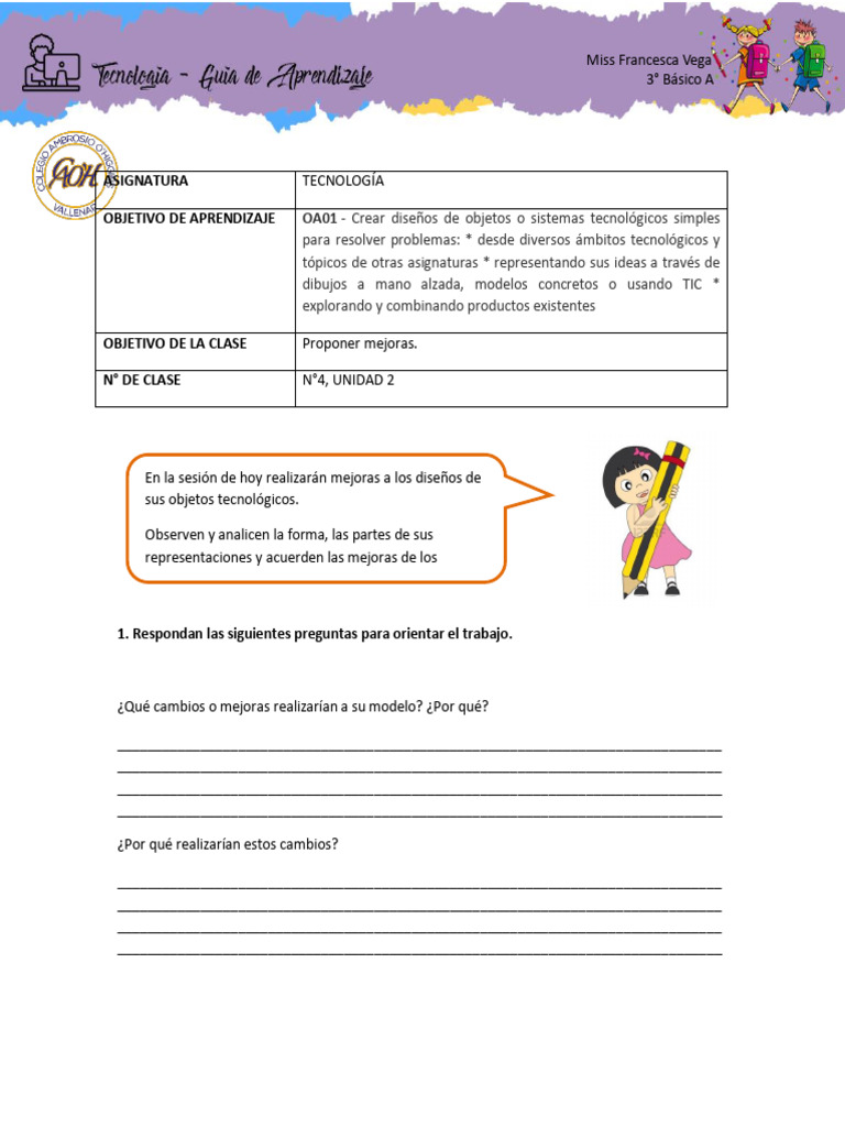 Unidad 2, Tecnologia Guia Clase 4 | PDF | Aprendizaje | Cognición