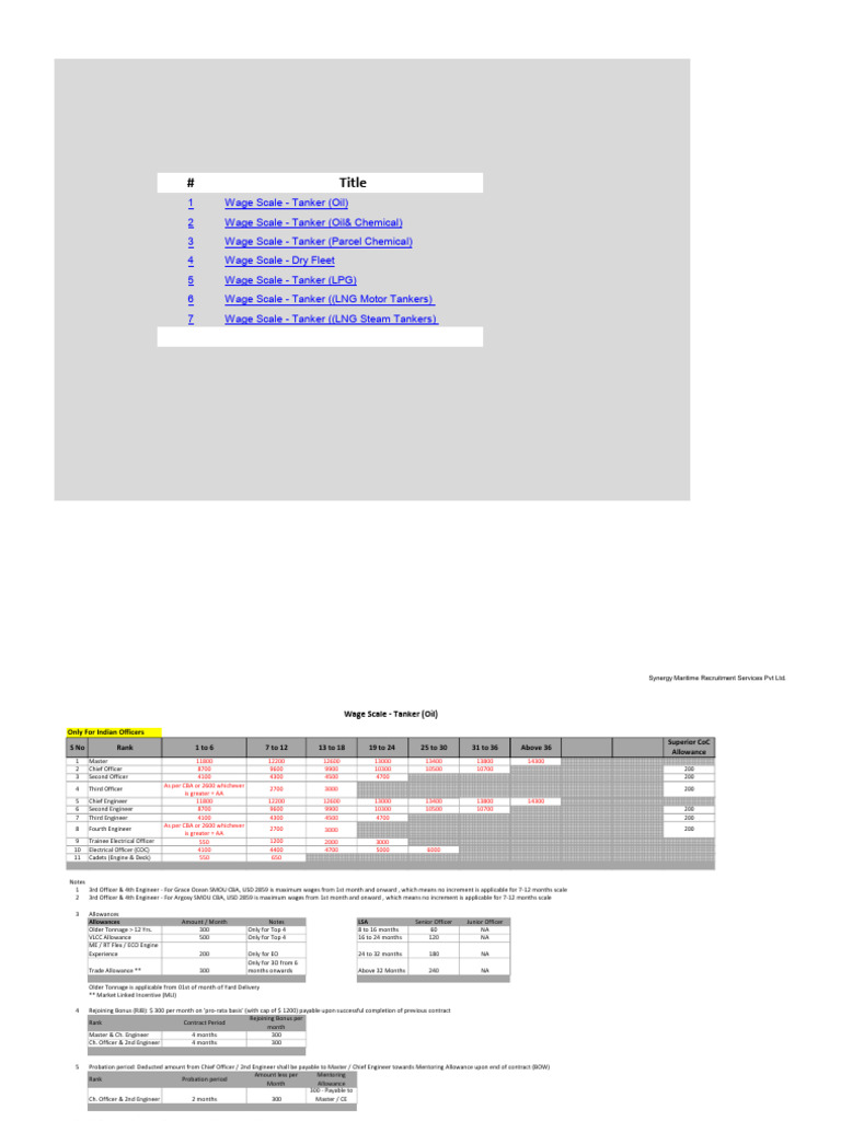 Wage Scale Synergy wef 01 Jan 2024 | Download Free PDF | Shipping