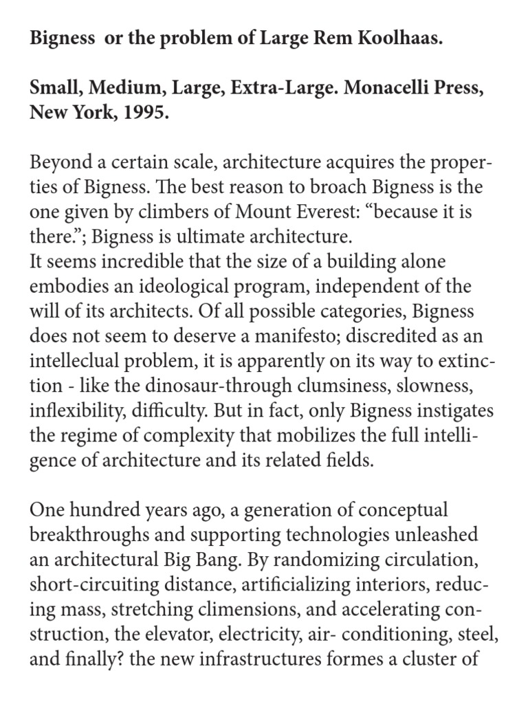 Koolhaas Rem Bigness 1994 PDF