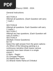PAINTING (Theory) QUESTION PAPER CBSE - 2024 - 240306 - 222602