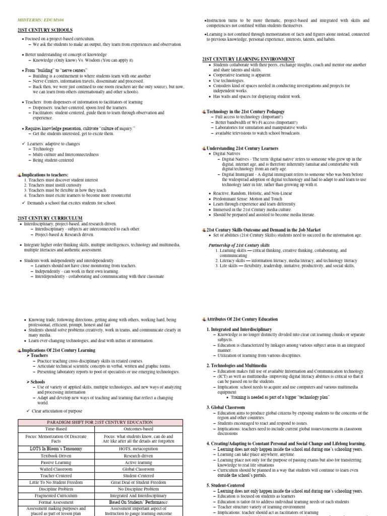 21st Century Education: Curriculum & Skills | PDF | Learning ...