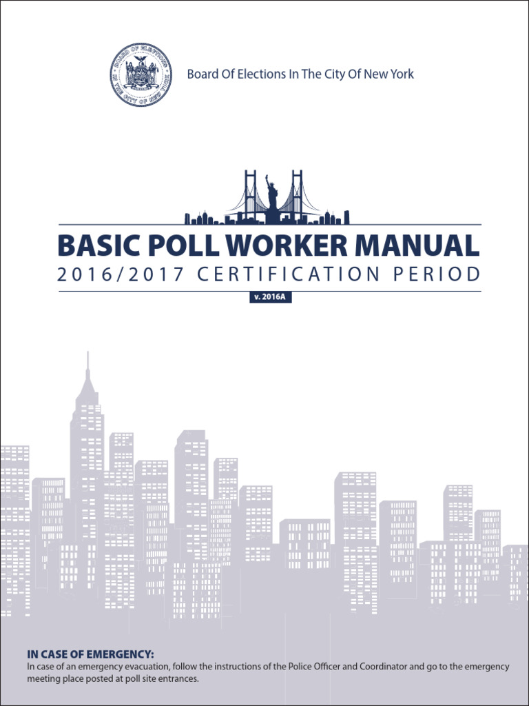 Poll Workers Procedures Manual 2016-2017 - r26 | PDF | Voting | Wheelchair