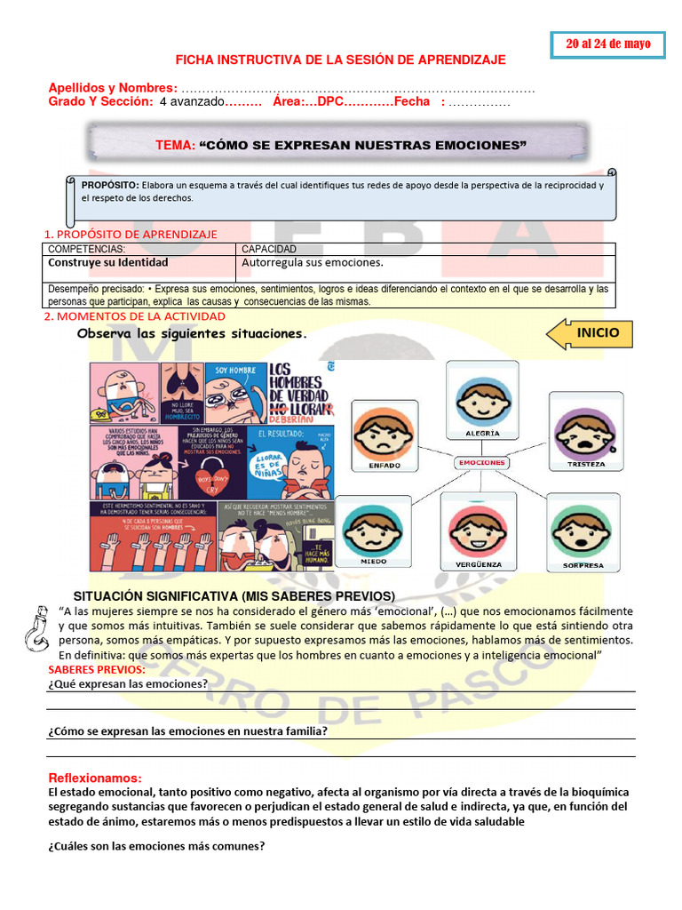 Expresión de Emociones en el Aprendizaje | PDF | Las emociones | Temor