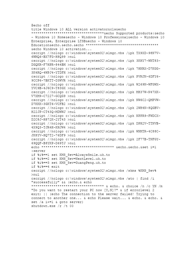 Windows 10 Activator Script Guide | PDF | Computers
