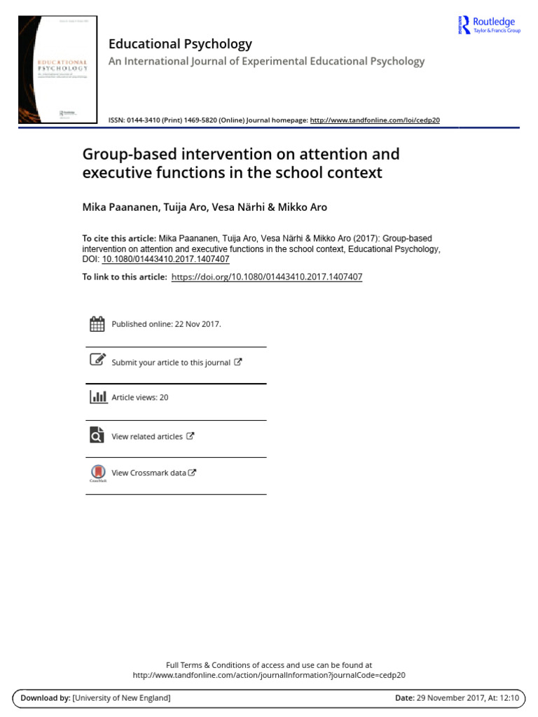 Group Intervention for Attention Deficits | PDF | Attention Deficit ...