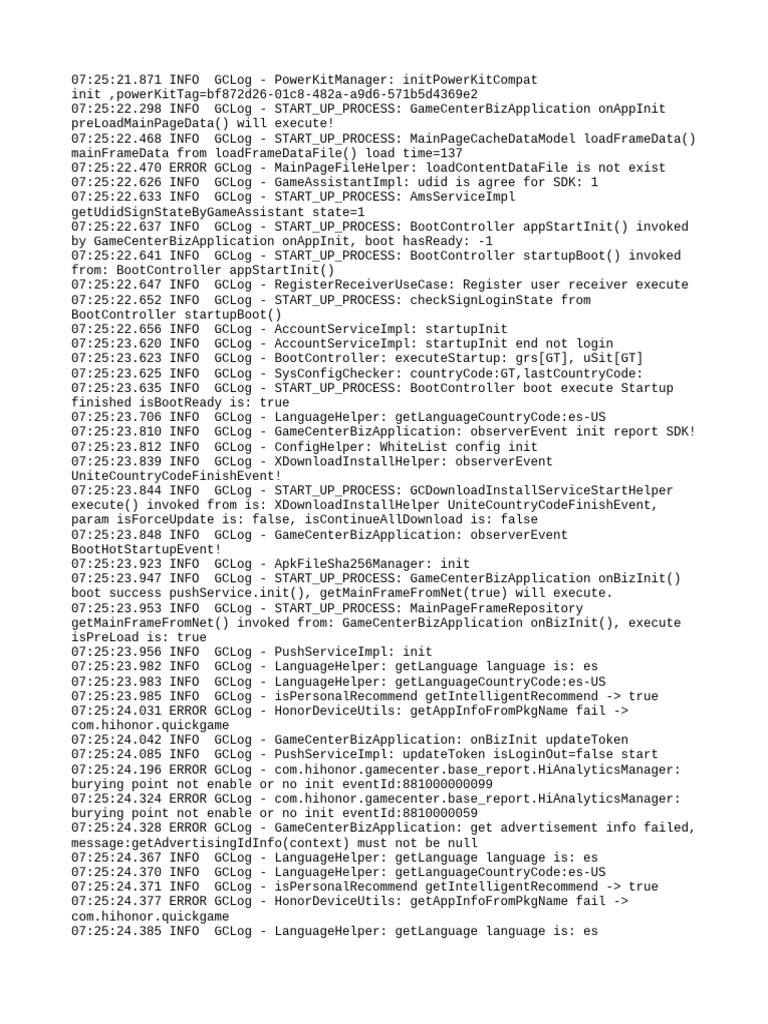 GameCenter Application Startup Log | PDF | Computing | Software