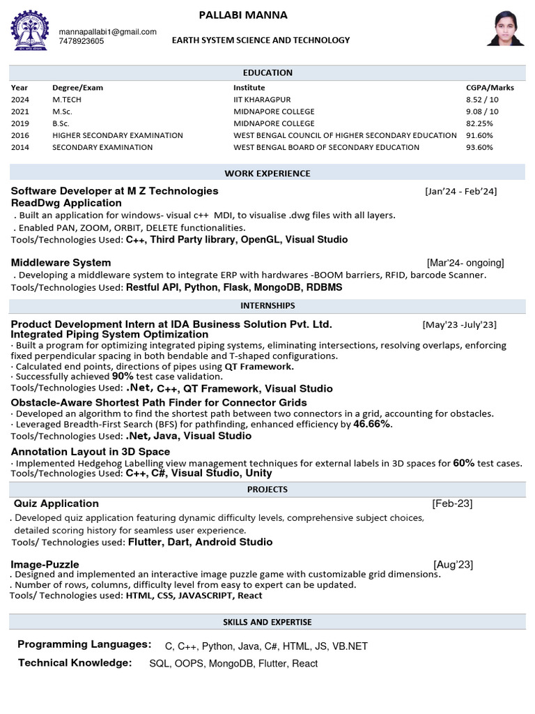 Resume Exp 1 | PDF | C++ | C Sharp (Programming Language)