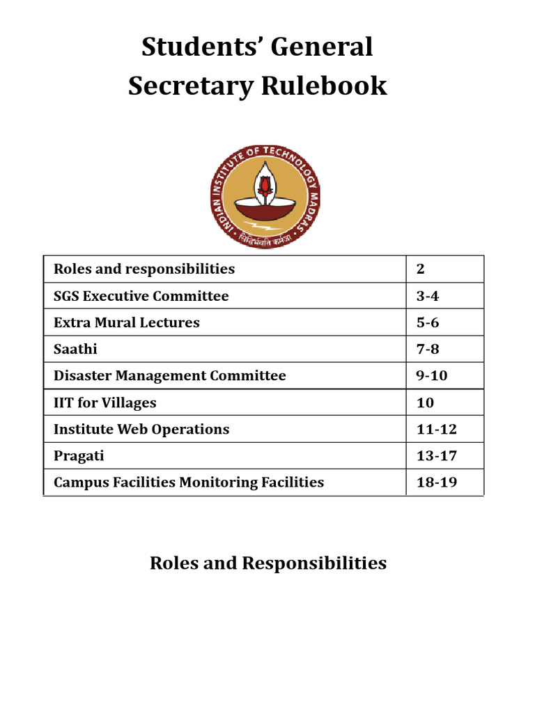 Students' General Secretary Handbook | PDF | Mentorship | Emergency ...
