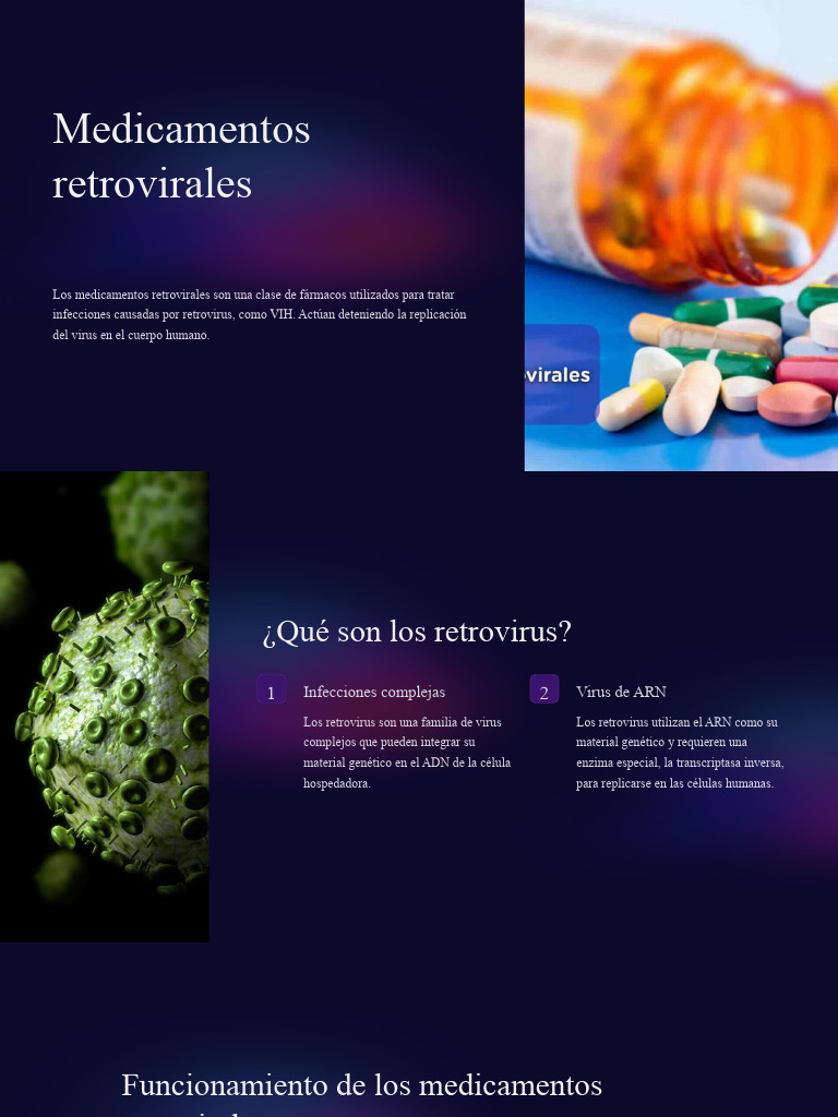 MEDICAMENTOS RETROVIRALES | PDF | La transcriptasa inversa | Retrovirus