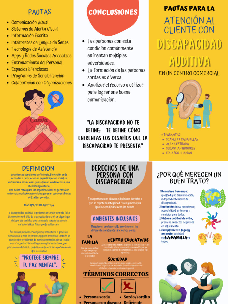 TRÍPTICO DE DISCAPACIDAD AUDITIVA | Descargar gratis PDF | Invalidez ...