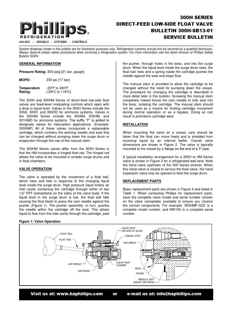 300h-series-direct-feed-low-side-float-valve-bulletin-300h-sb13-01