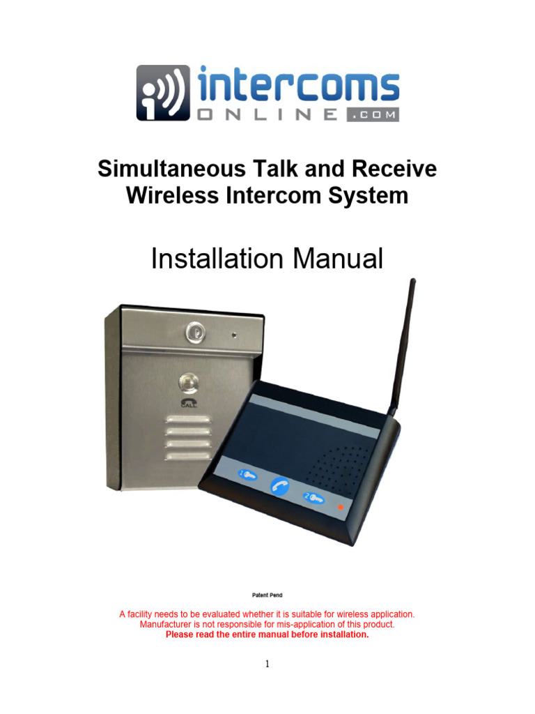 Wireless Intercom System Guide | PDF | Radio | Switch