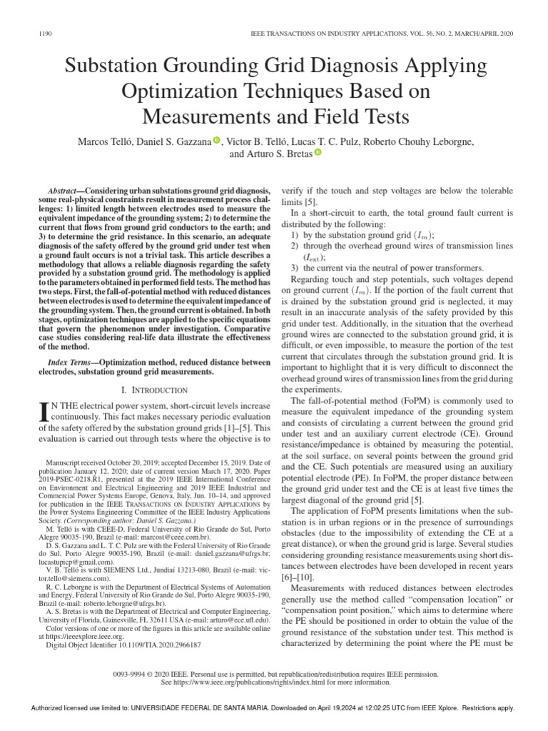 Substation Ground Grid Testing Methods | PDF | Electrical Grid ...