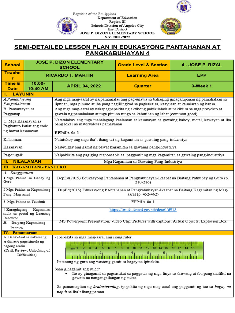 LP in Epp 4 For Cot 1 | PDF