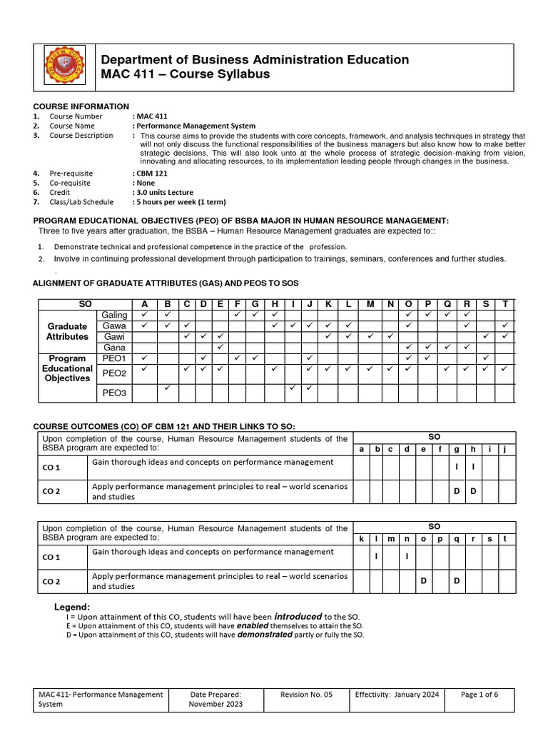 Mac-411 PMS - 2024 | PDF | Educational Assessment | Strategic Management