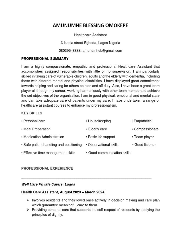 CV Loveworld - 014306 | PDF | Health Care | Empathy