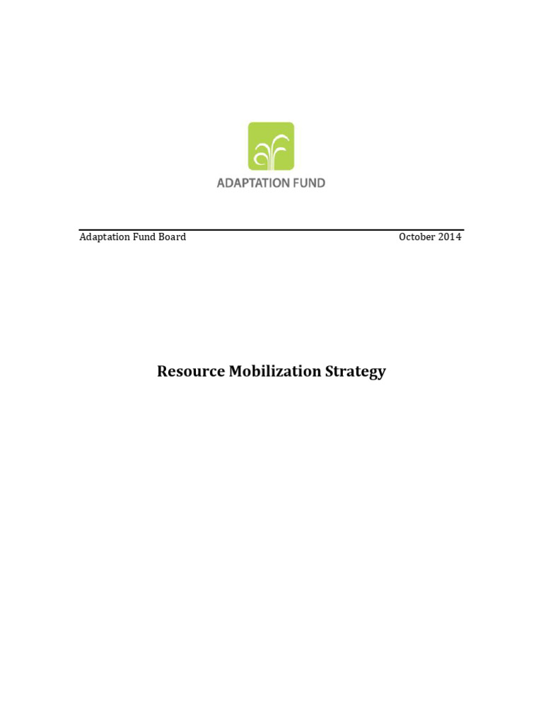 Adaptation Fund Resource Mobilization Strategy | PDF | Bnp Paribas