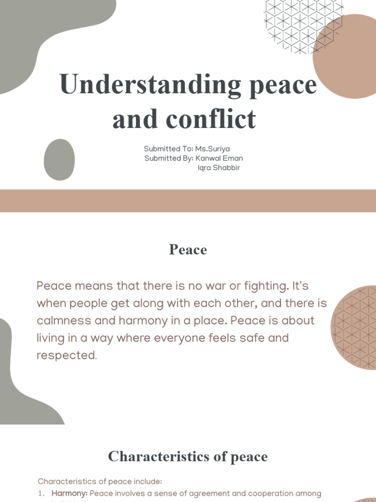 Understanding Peace and Conflict Dynamics | PDF | Peace | Psychological ...