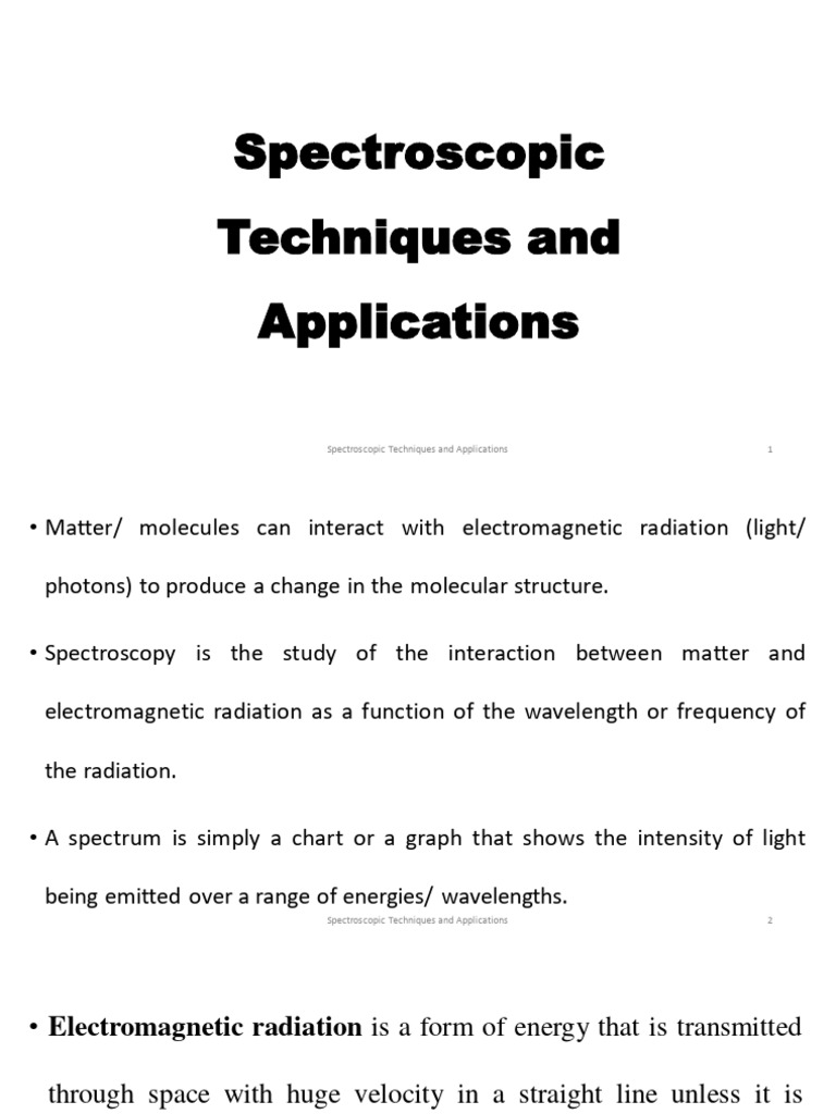 5-Spectroscopic Techniques & Applications | PDF | Electromagnetic ...