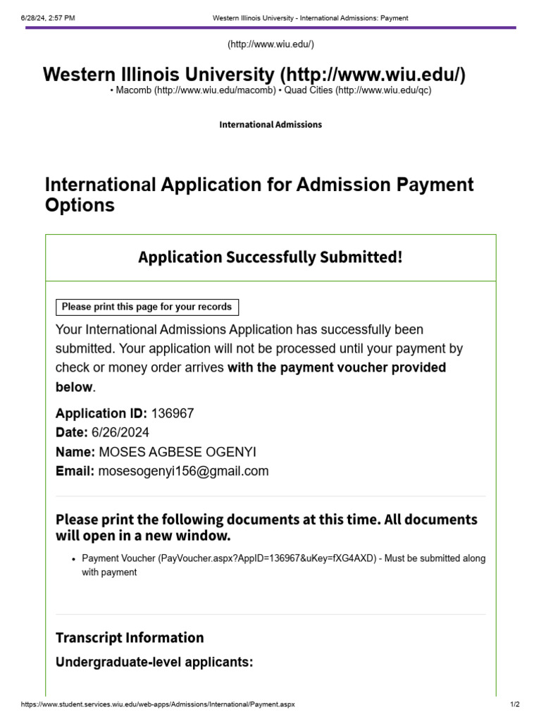 WESTERN ILLINOIS UNIVERSITY APPLICATION FEE FOR INTERNATIONAL STUDENTS visual data 5