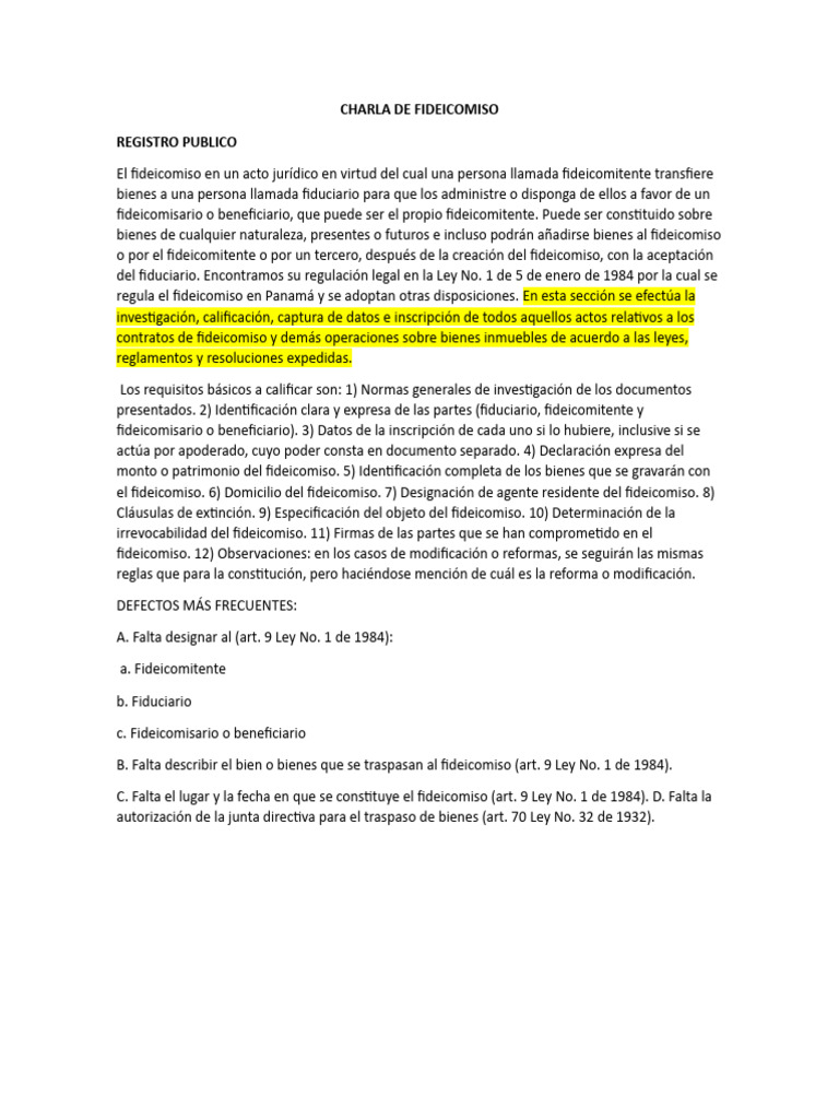 Registro y Creación de Fideicomisos en Panamá | PDF | Ley común | Justicia