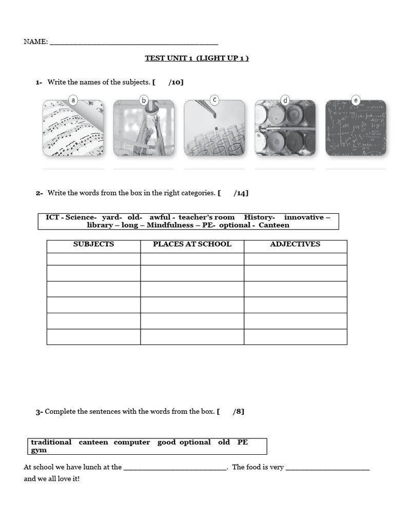Test Unit 1 | PDF | Linguistics