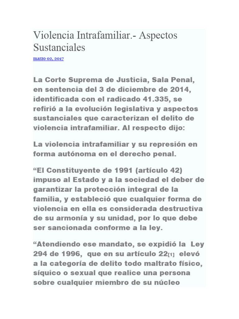 Aspectos Legales de la Violencia Intrafamiliar | PDF | Violencia ...