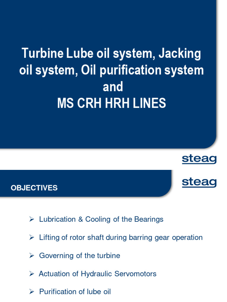 Turbine Lube Oil System PDF Pump Boiler