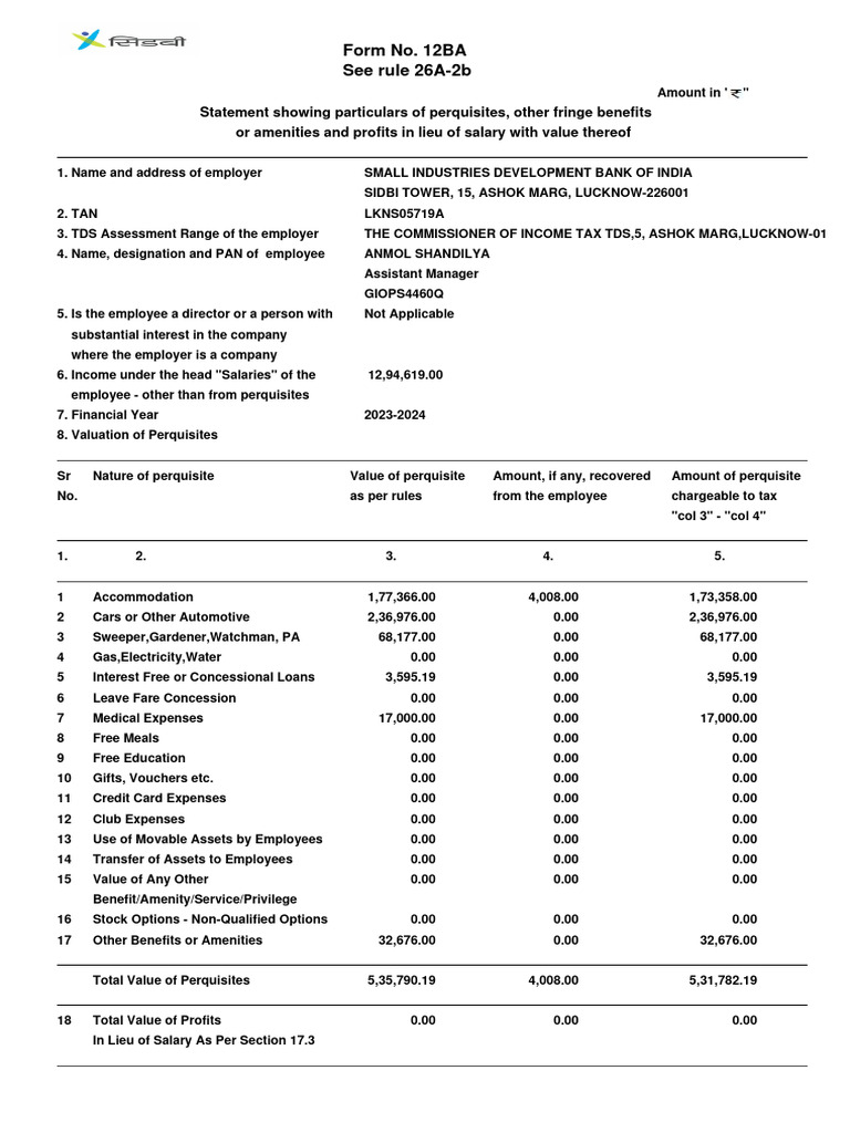 060279mar-2024 Form12ba | PDF | Employee Benefits | Employment