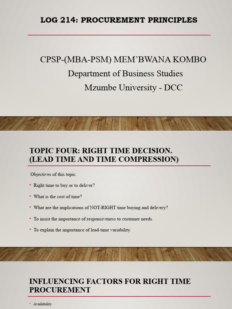 Procur.. Principles - Topic 4, 5,6,7 | PDF | Procurement | Supply Chain
