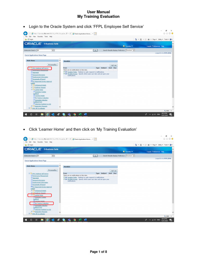 User Manual Training Evaluation R1 | PDF | Icon (Computing) | System ...