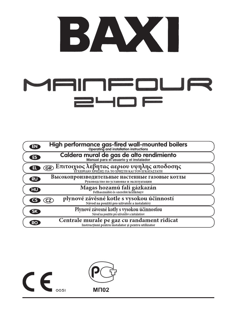 Mainfour 240 F | PDF | Water Heating | Boiler