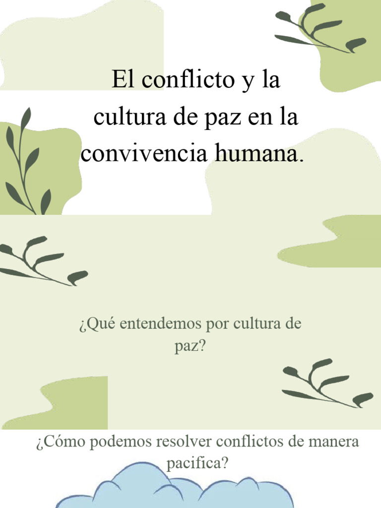 Cultura de paz y resolución de conflictos | PDF | Conflicto (proceso ...