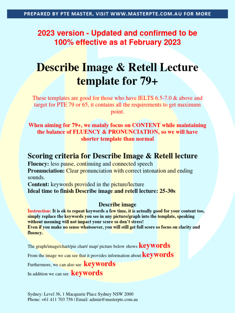 PTE 79+ Speaking Templates | PDF | Linguistic Morphology | Grammar