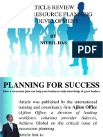 Article Review Human Resource Planning and Development: BY Nithil Das