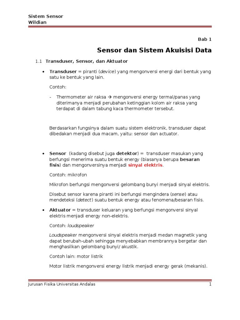 System Sensor Ringkasan | PDF | Sains & Matematika